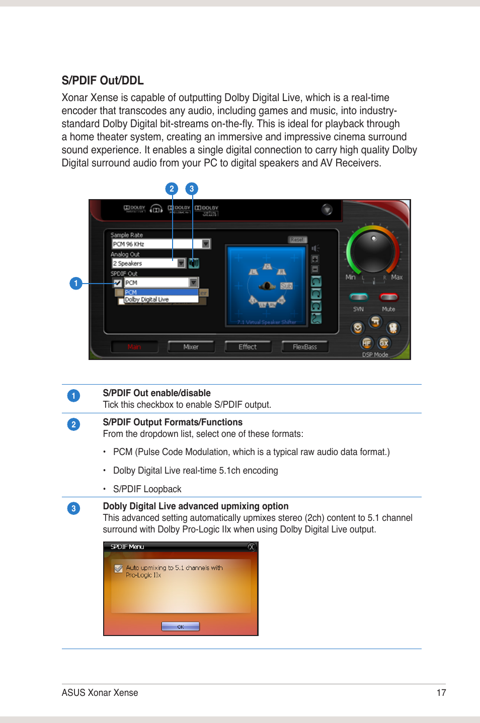 S/pdif out/ddl | Asus Xonar Xense User Manual | Page 25 / 45