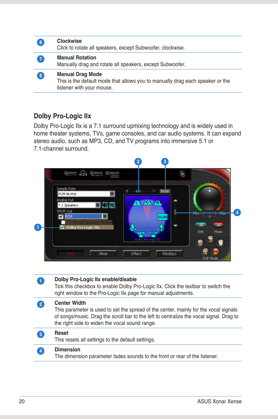 Dolby pro-logic iix | Asus Xonar Xense User Manual | Page 28 / 45