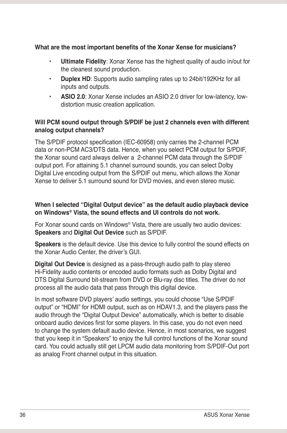 Asus Xonar Xense User Manual | Page 44 / 45