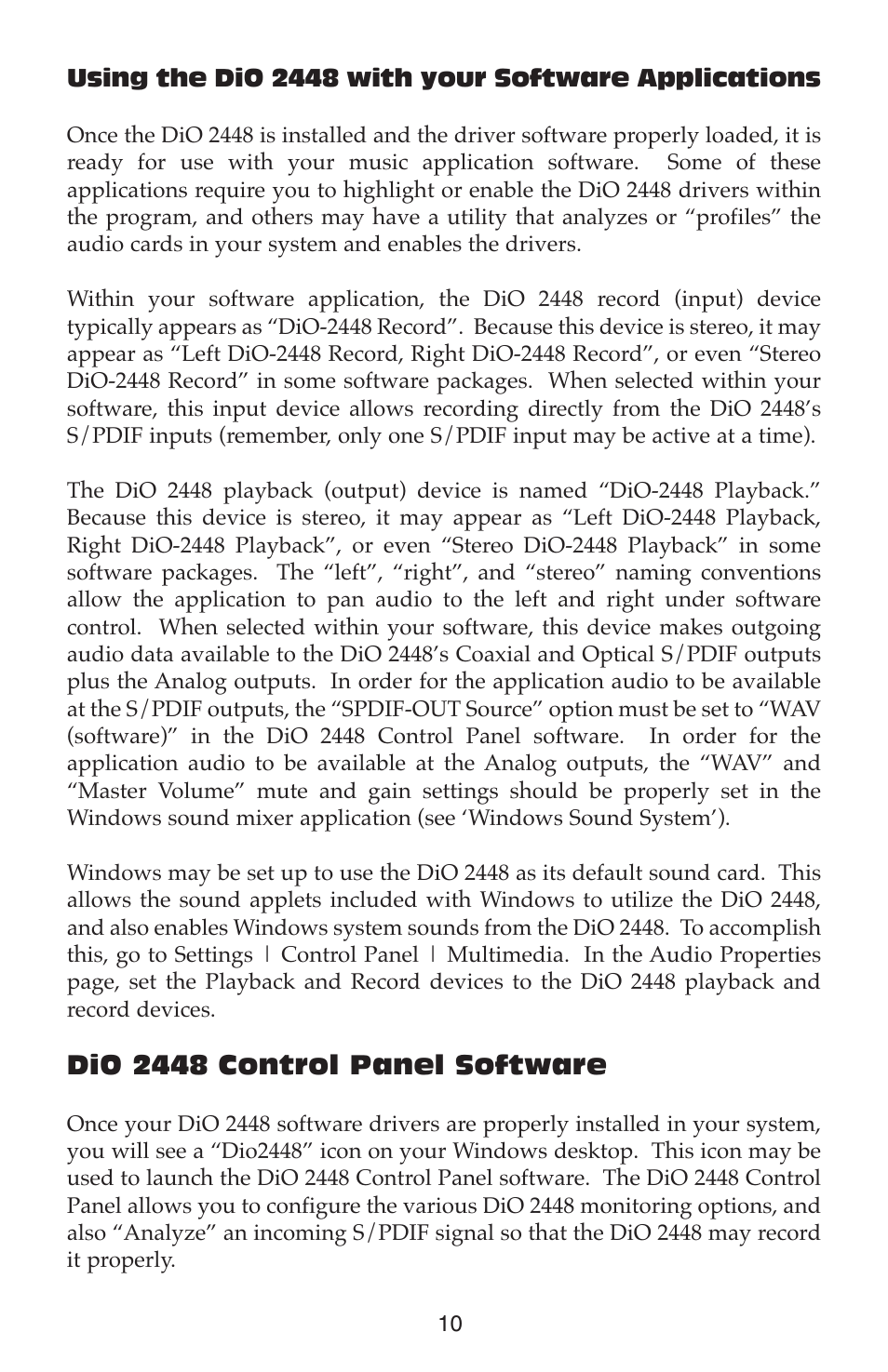 M-AUDIO DIO2448 User Manual | Page 10 / 24