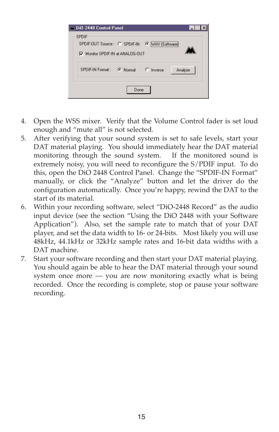 M-AUDIO DIO2448 User Manual | Page 15 / 24