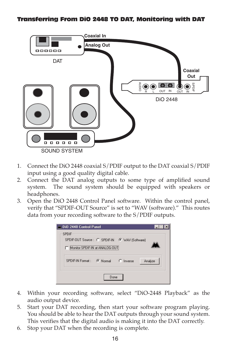 M-AUDIO DIO2448 User Manual | Page 16 / 24
