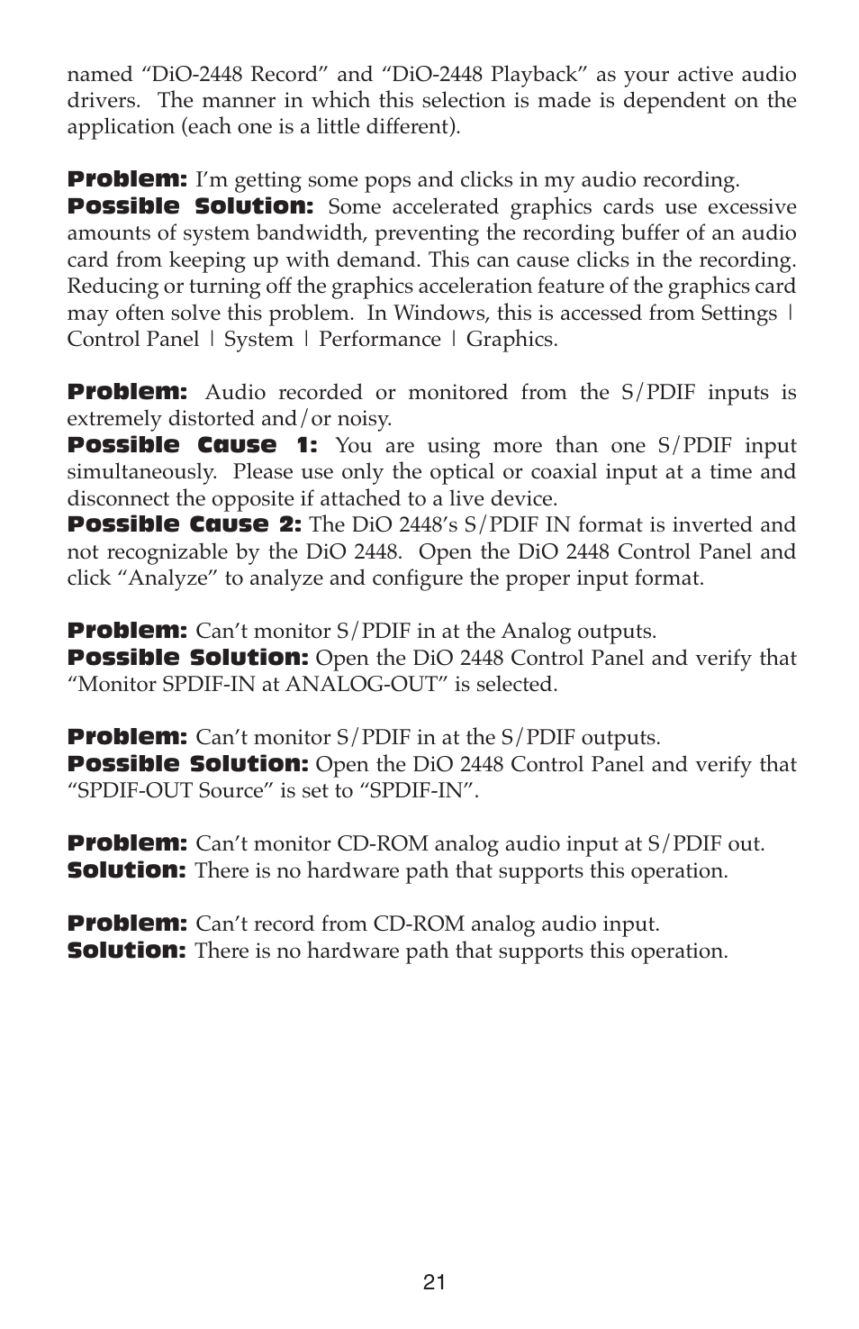 M-AUDIO DIO2448 User Manual | Page 21 / 24