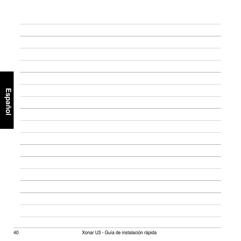Español | Asus Xonar U3 User Manual | Page 40 / 56
