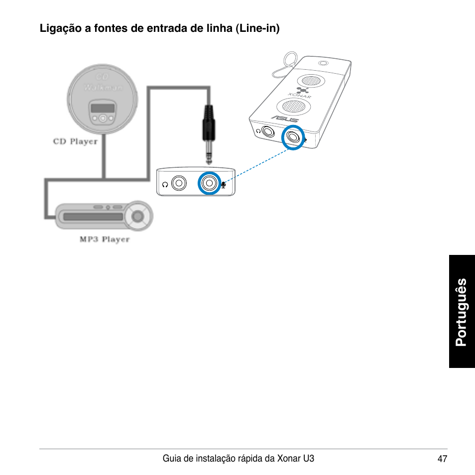 Português | Asus Xonar U3 User Manual | Page 47 / 56