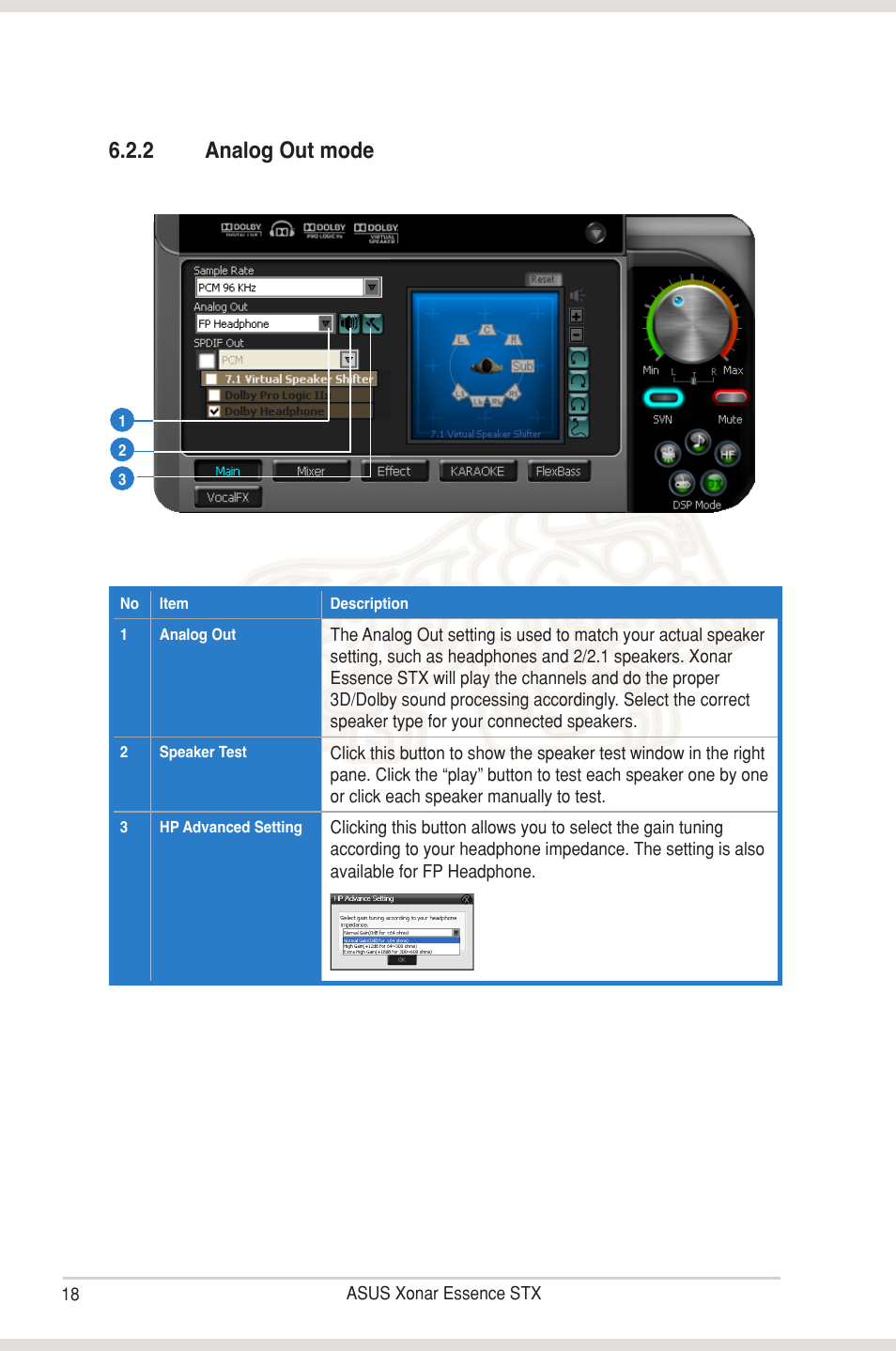 2 analog out mode | Asus Xonar Essence STX User Manual | Page 23 / 49