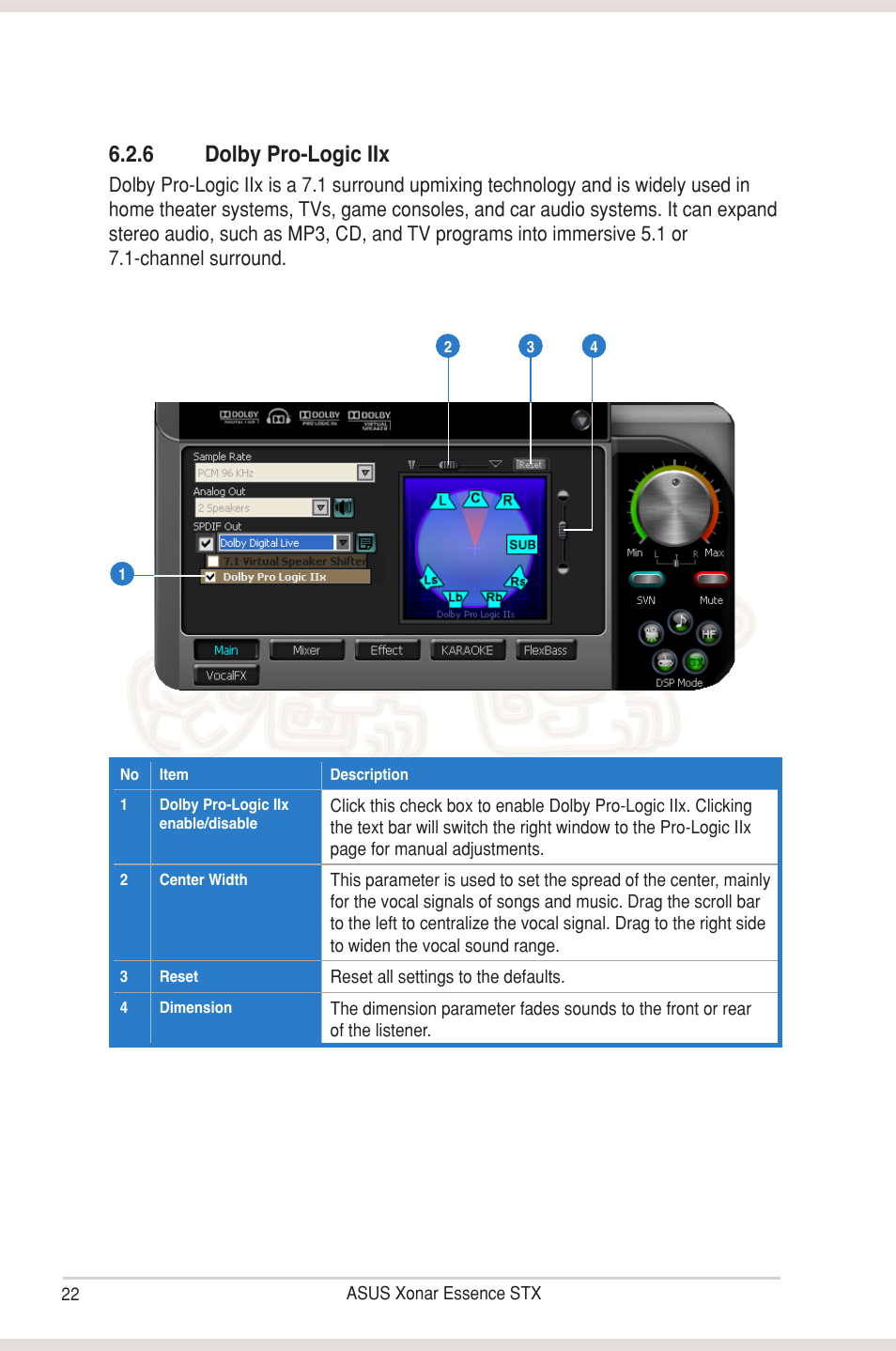 6 dolby pro-logic iix | Asus Xonar Essence STX User Manual | Page 27 / 49