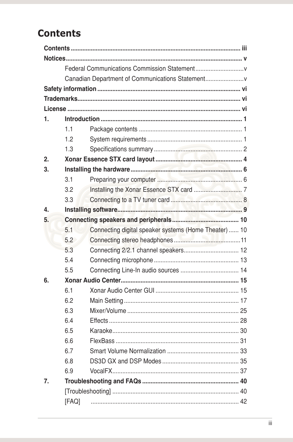 Asus Xonar Essence STX User Manual | Page 3 / 49