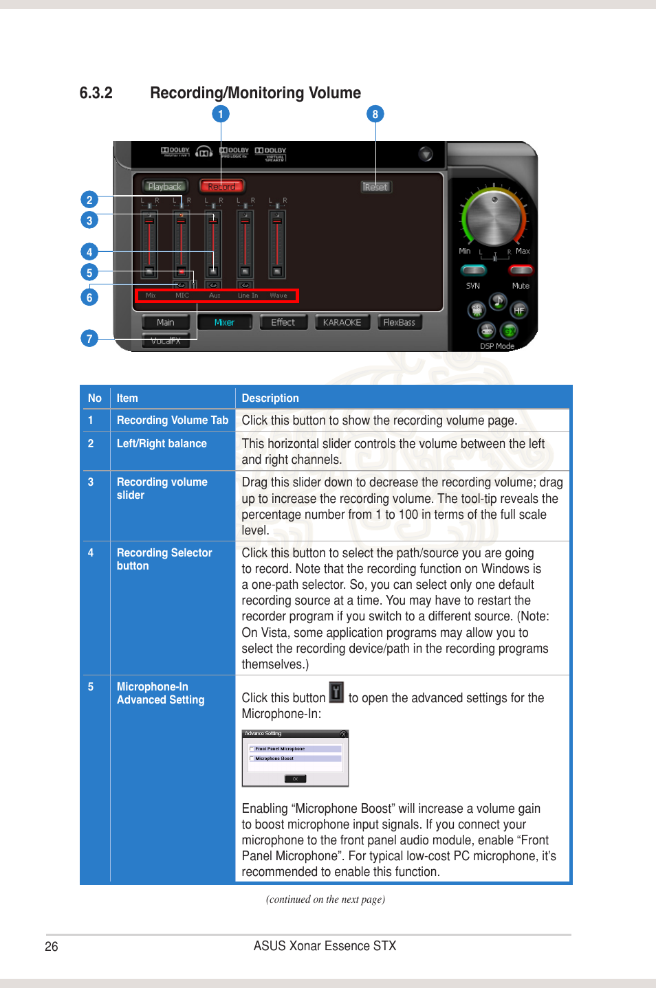 2 recording/monitoring volume | Asus Xonar Essence STX User Manual | Page 31 / 49