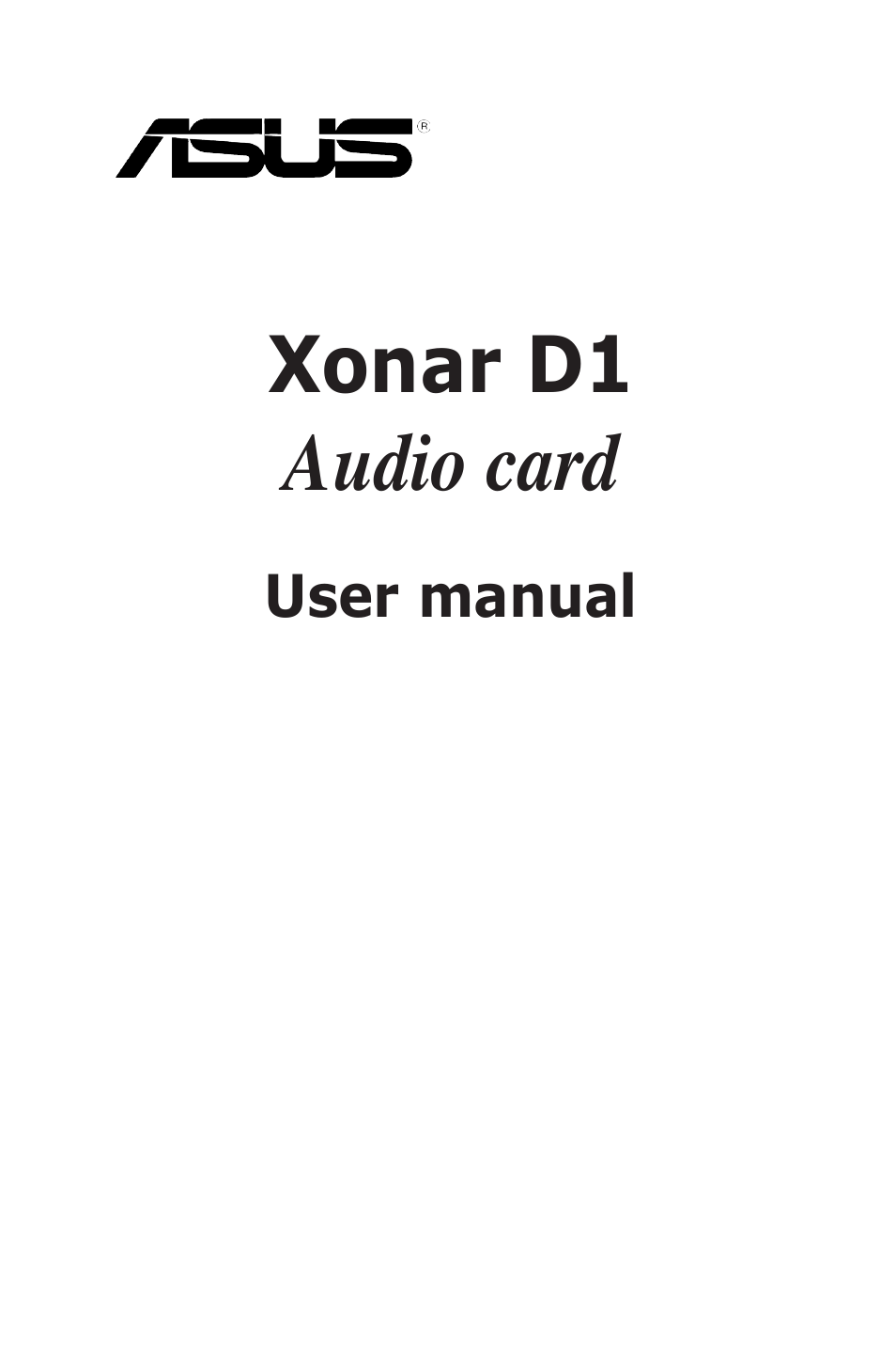 Asus Xonar D1 User Manual | 72 pages