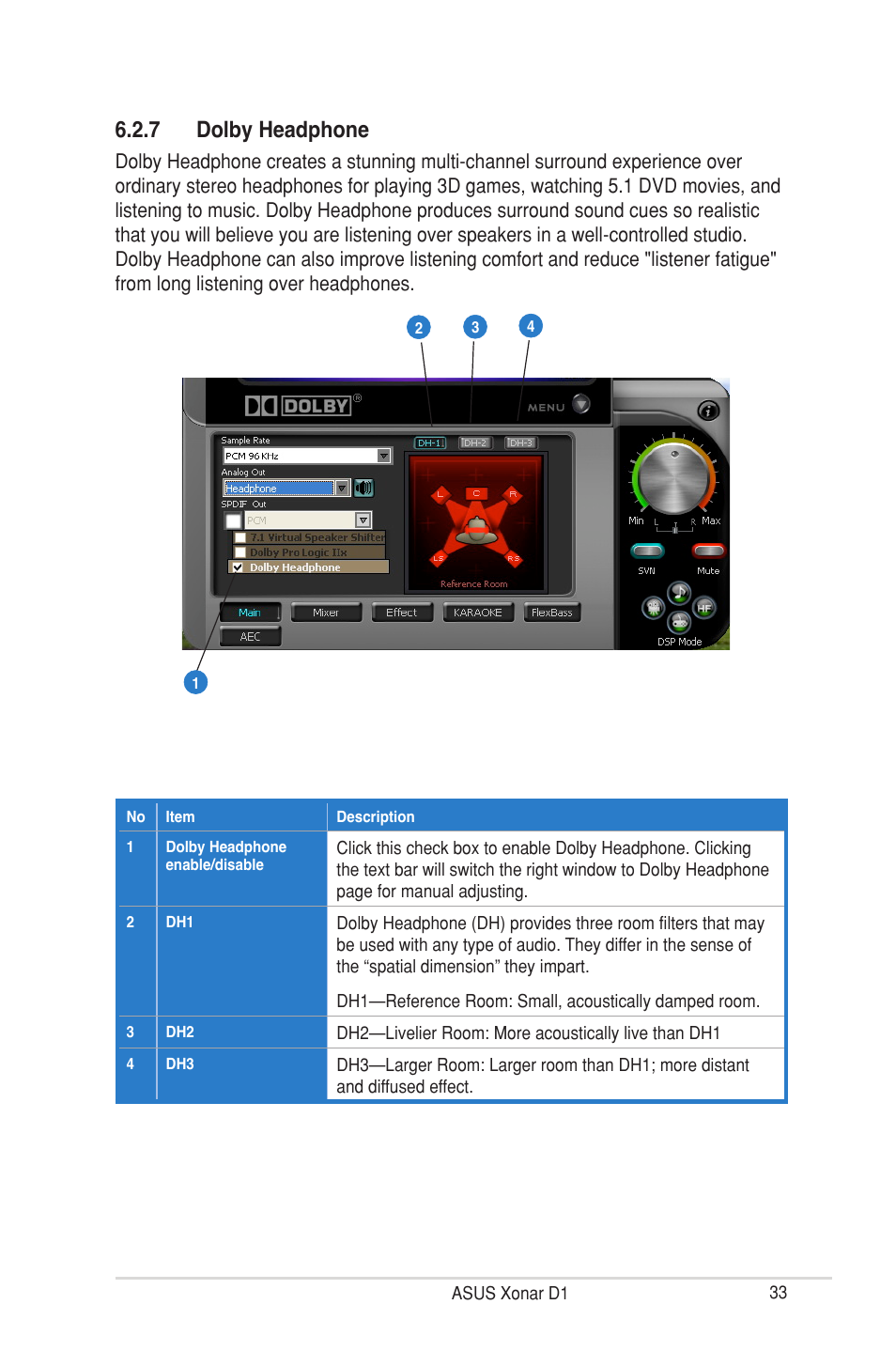 7 dolby headphone | Asus Xonar D1 User Manual | Page 33 / 72