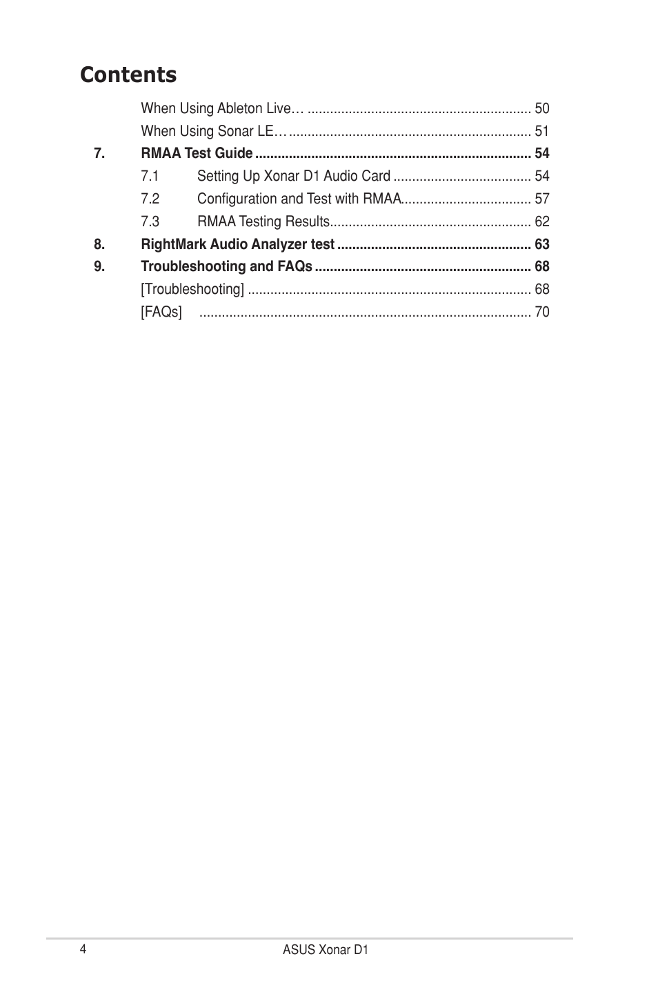 Asus Xonar D1 User Manual | Page 4 / 72