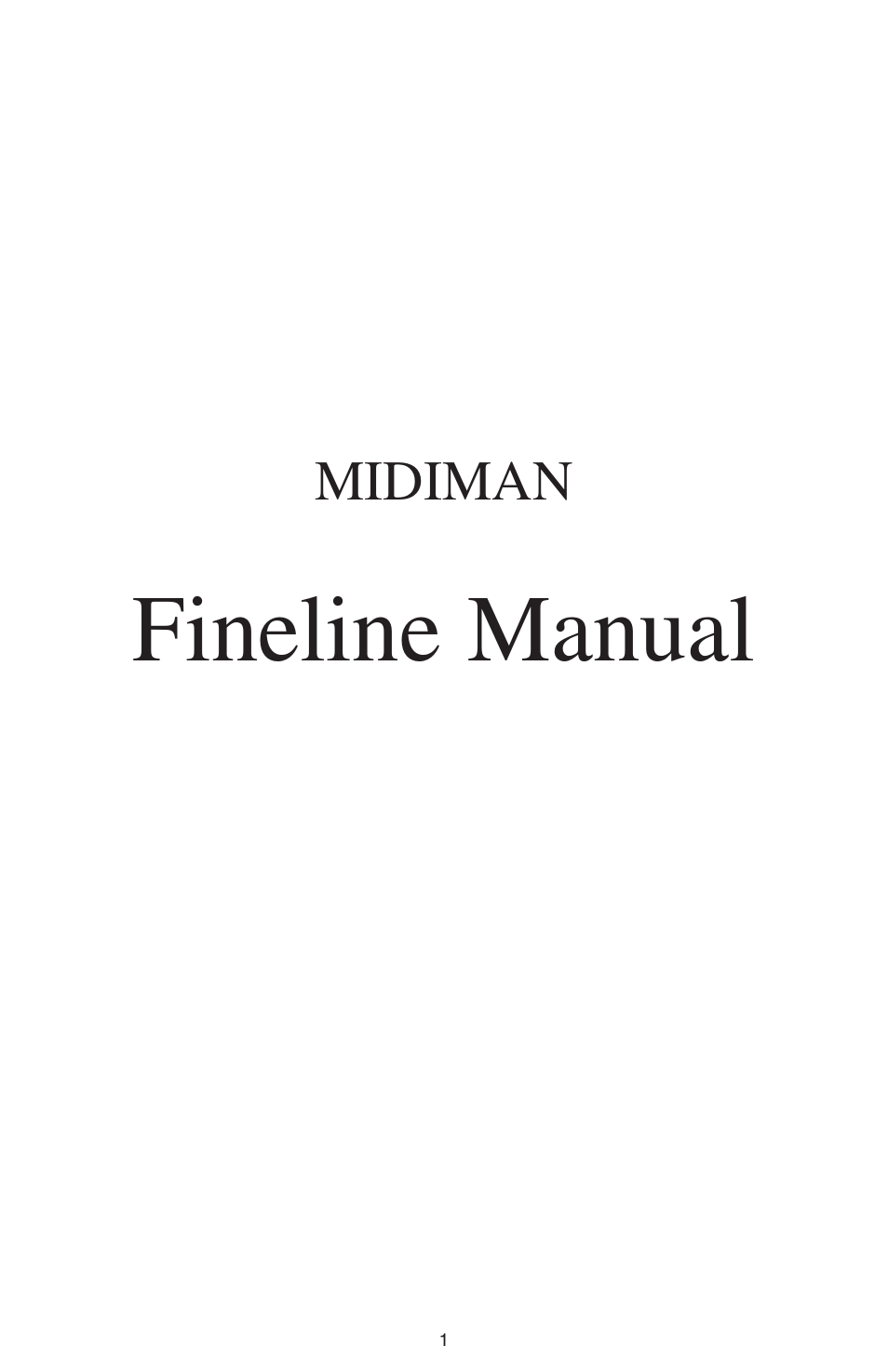 M-AUDIO Fineline User Manual | 16 pages