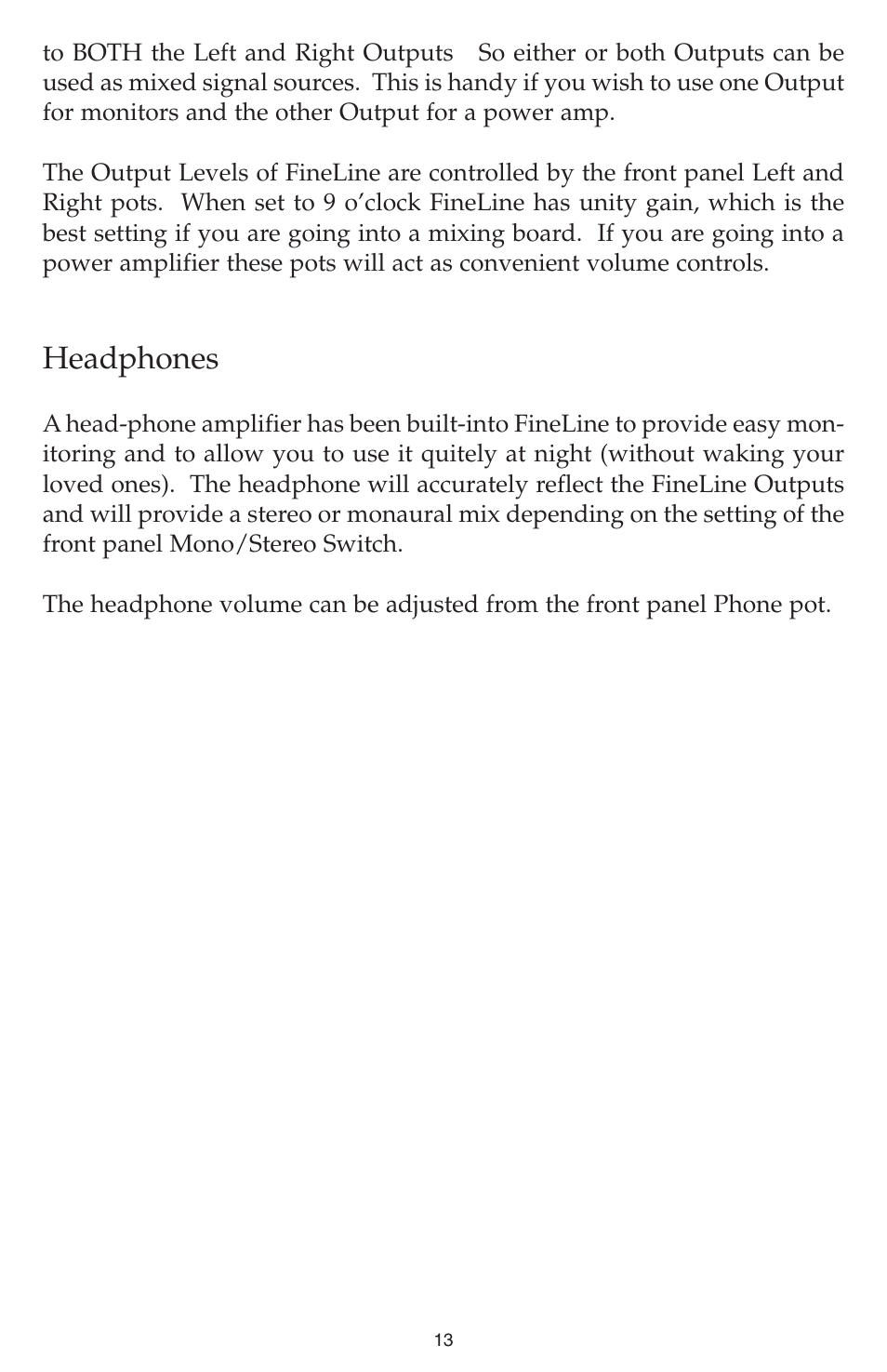 Headphones | M-AUDIO Fineline User Manual | Page 13 / 16