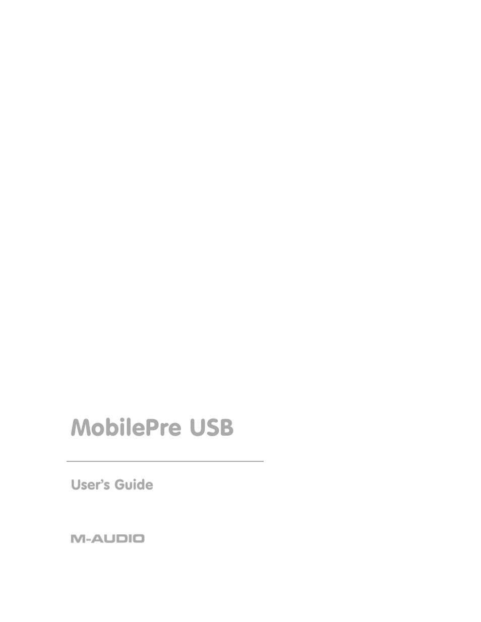 M-AUDIO MobilePre USB User Manual | 29 pages