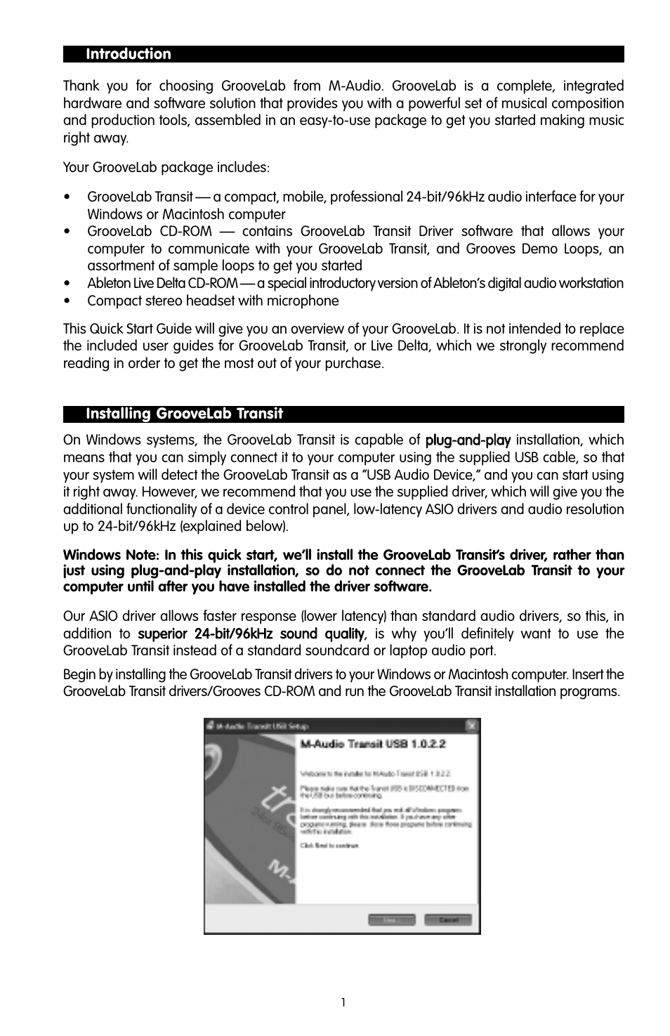 M-AUDIO Groove Lab User Manual | Page 2 / 14
