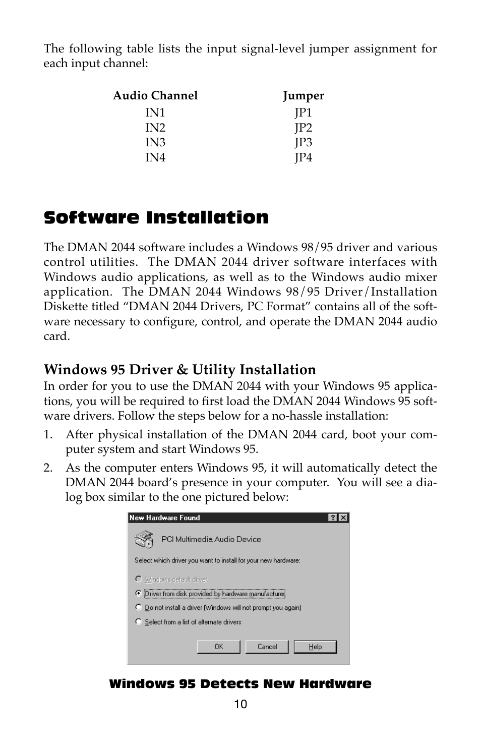 Software installation | M-AUDIO Dman 2044 User Manual | Page 10 / 36