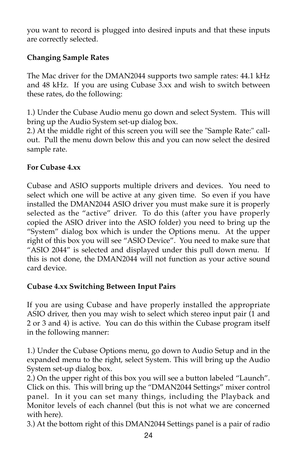 M-AUDIO Dman 2044 User Manual | Page 24 / 36