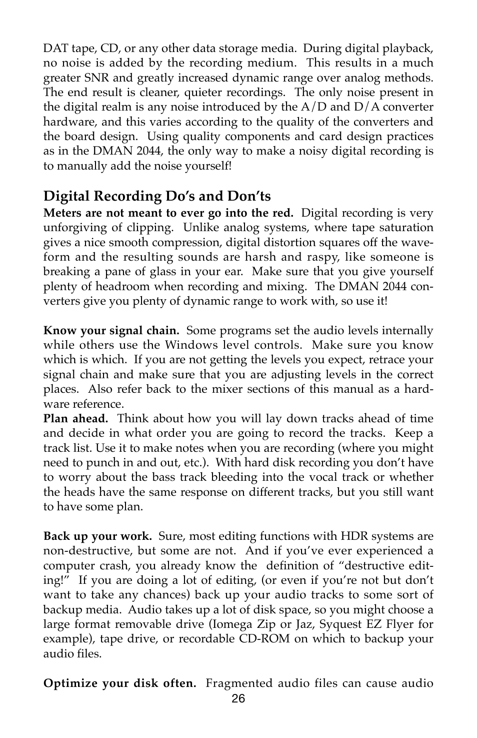 M-AUDIO Dman 2044 User Manual | Page 26 / 36