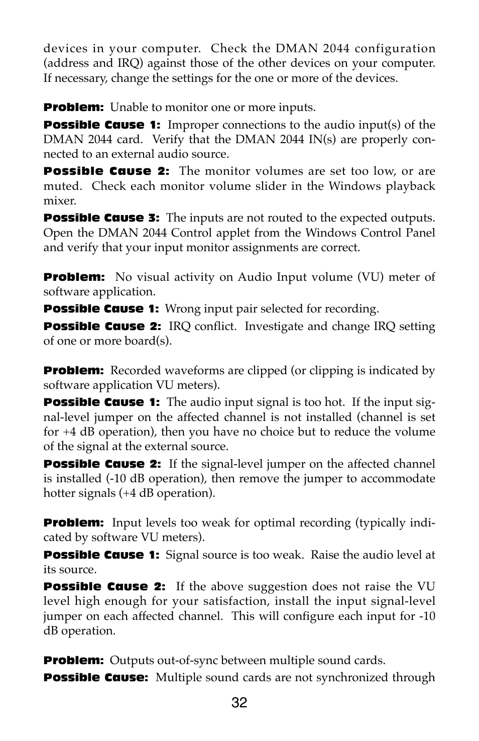 M-AUDIO Dman 2044 User Manual | Page 32 / 36