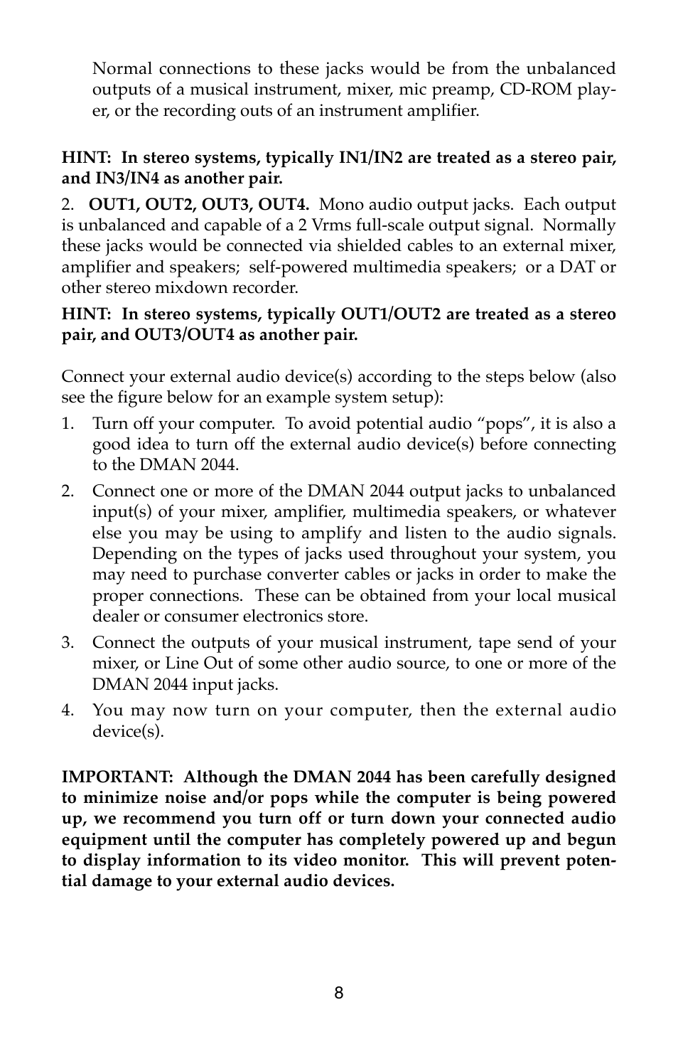 M-AUDIO Dman 2044 User Manual | Page 8 / 36