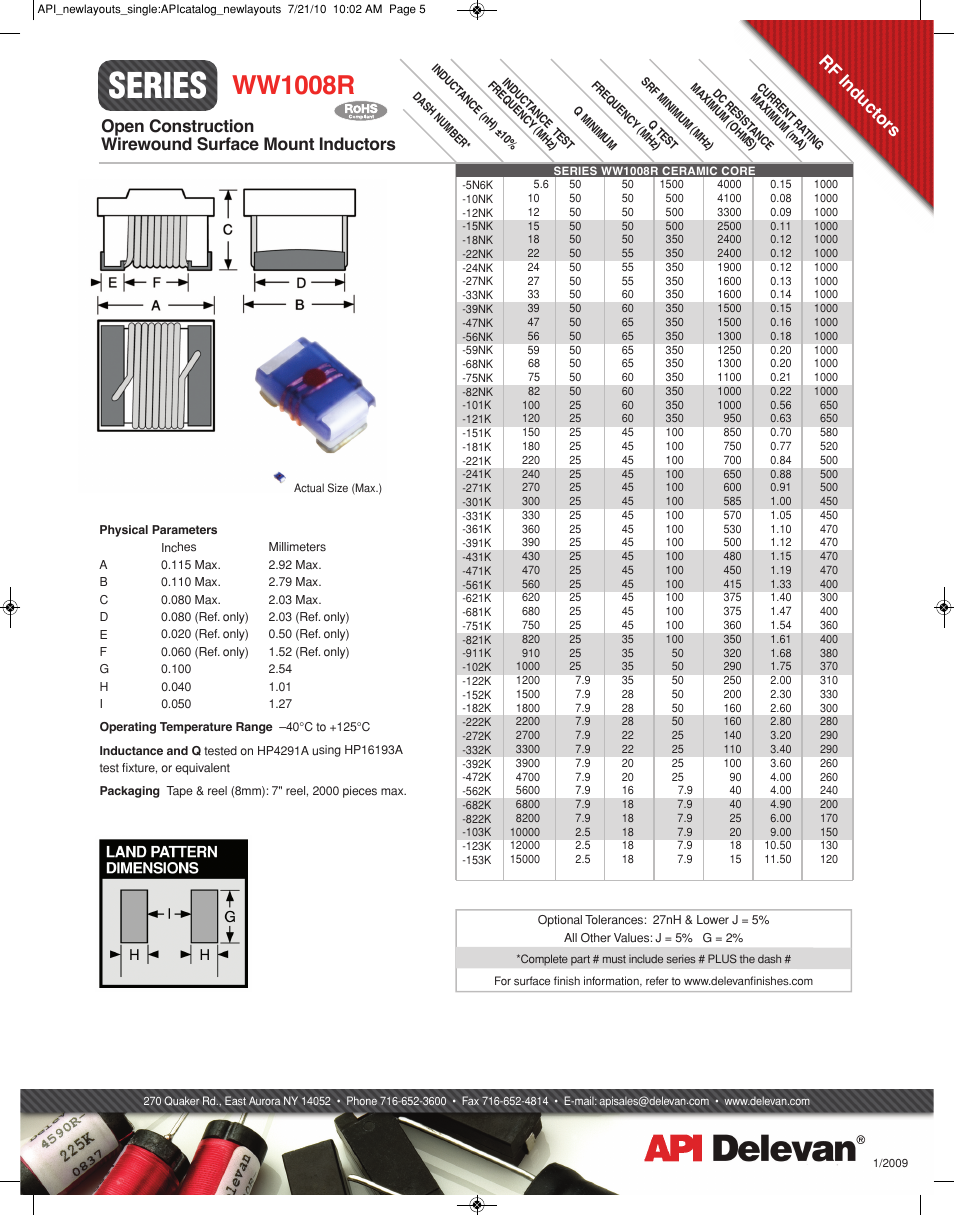 API Delevan WW1008R User Manual | 1 page