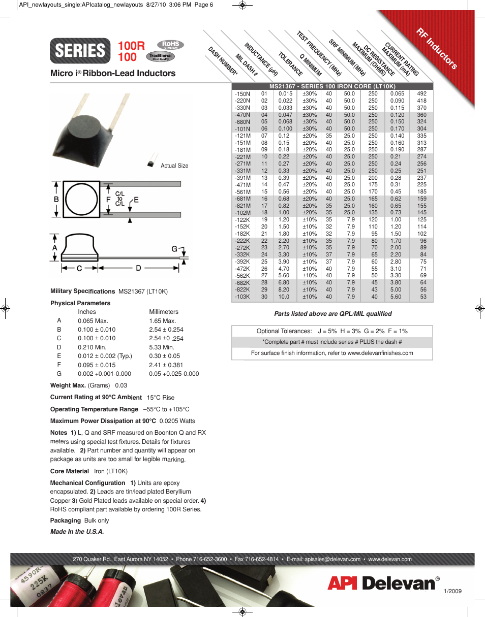 API Delevan 100 & 100R User Manual | 1 page