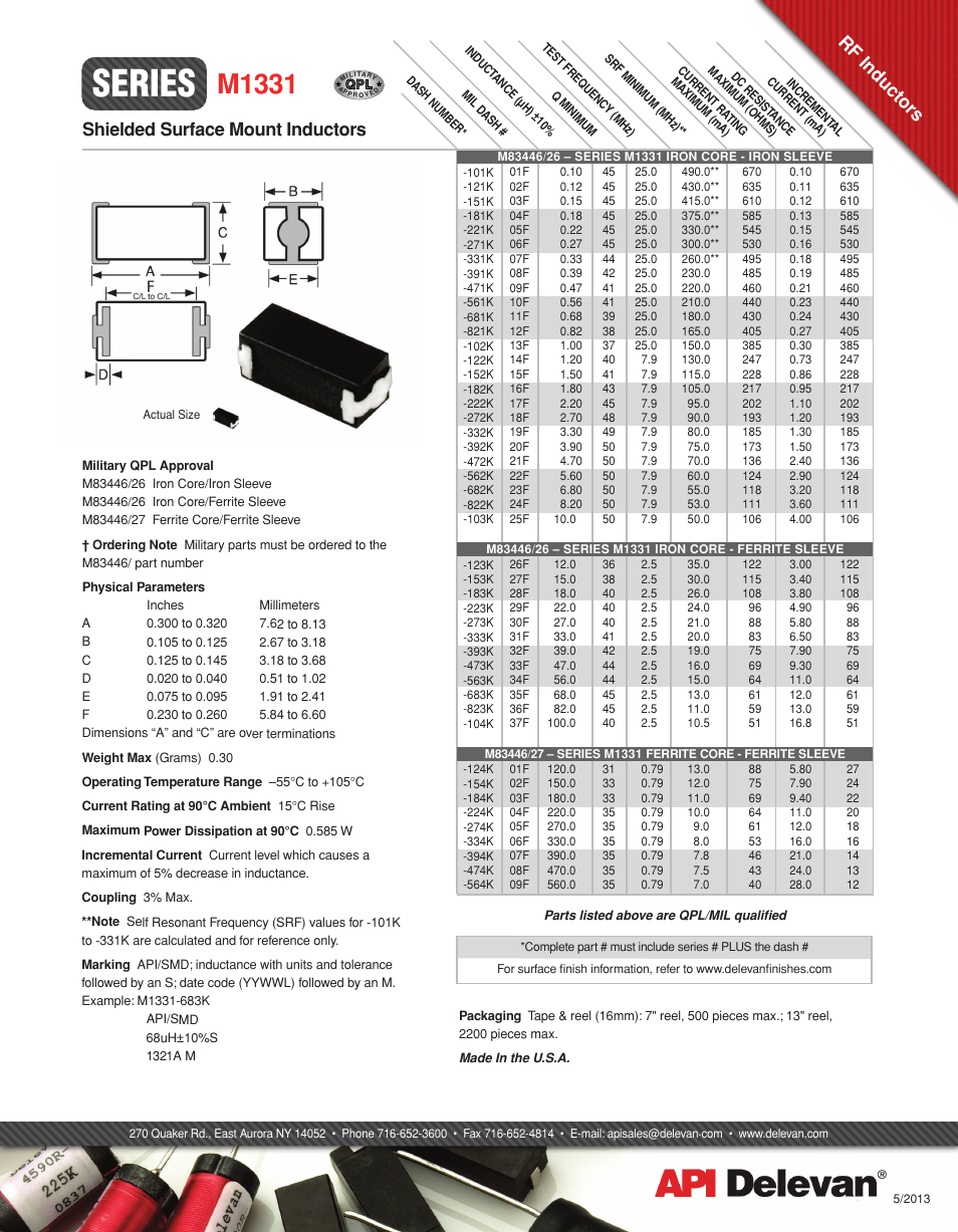 API Delevan M1331 User Manual | 1 page