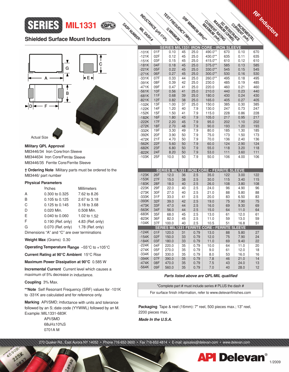 API Delevan MIL1331 User Manual | 1 page