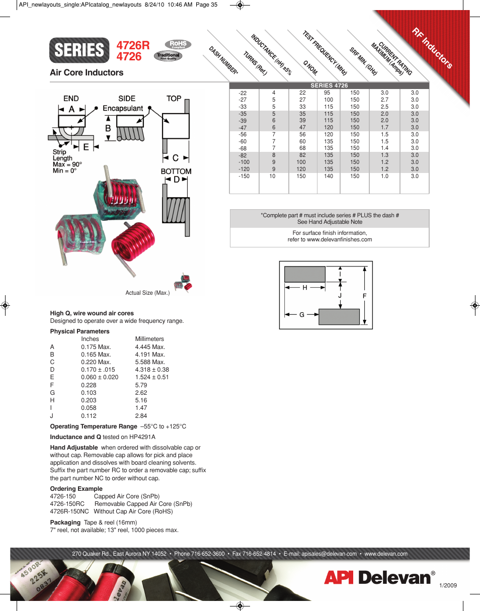 API Delevan 4726 & 4726R User Manual | 1 page