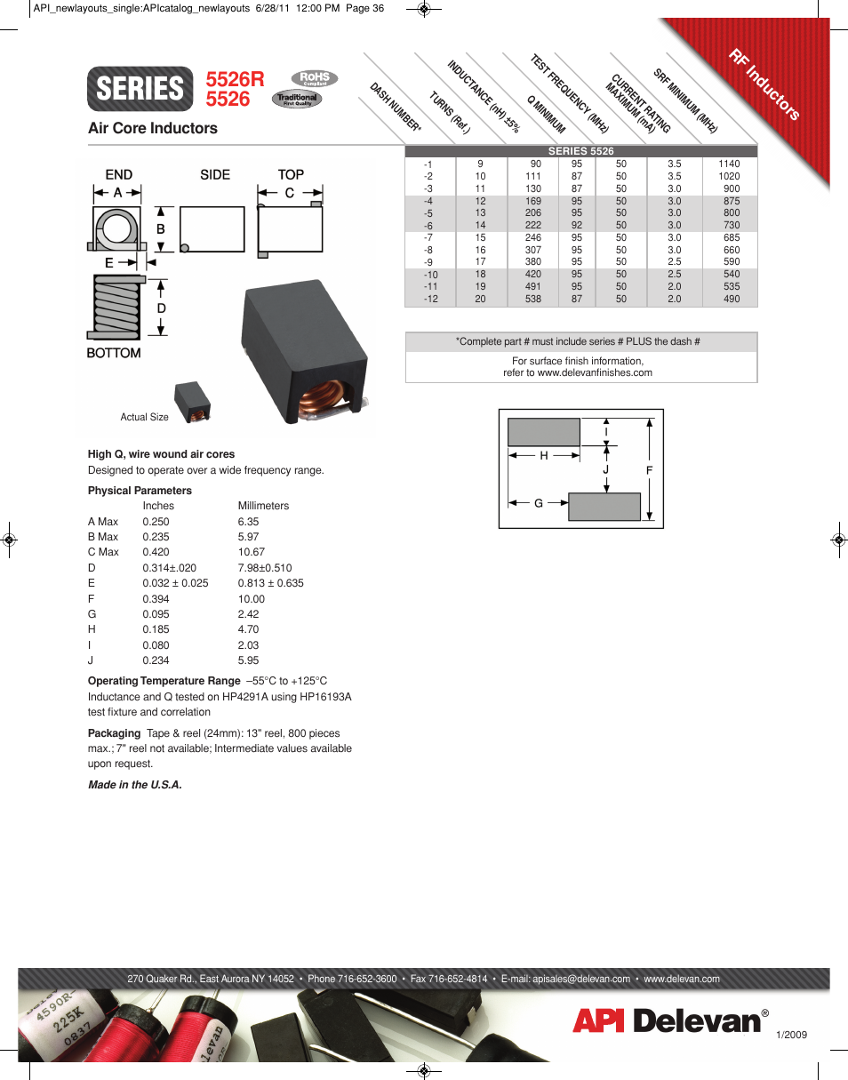 API Delevan 5526 & 5526R User Manual | 1 page