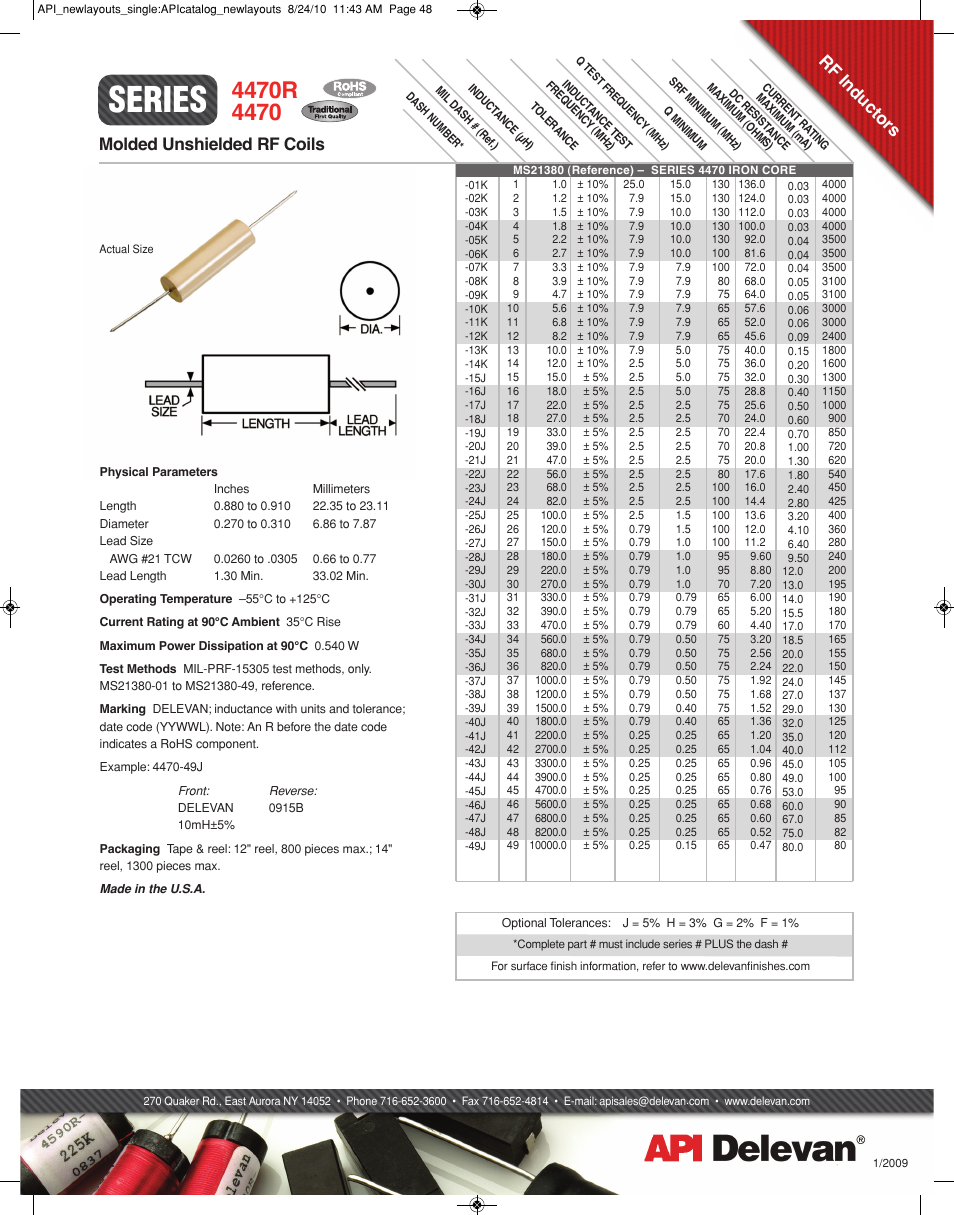 API Delevan 4470 & 4470R User Manual | 1 page