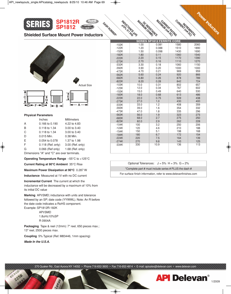 API Delevan SP1812 & SP1812R User Manual | 1 page