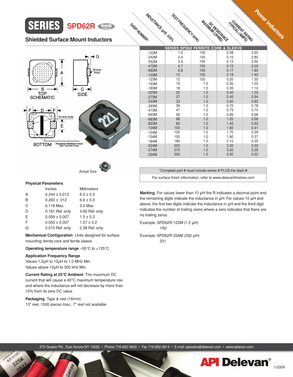 API Delevan SPD62R User Manual | 1 page