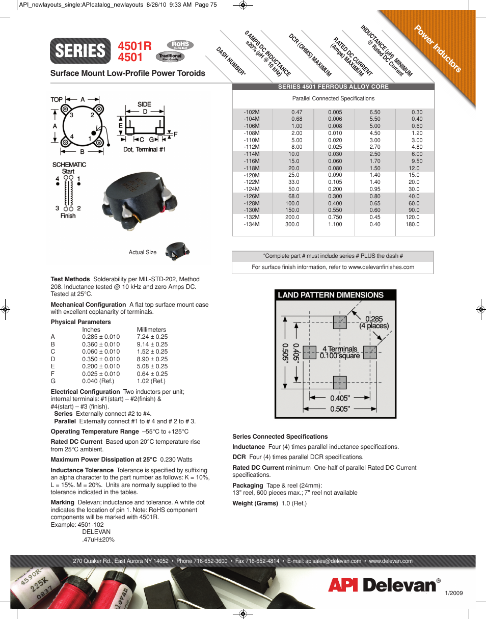 API Delevan 4501 & 4501R User Manual | 1 page