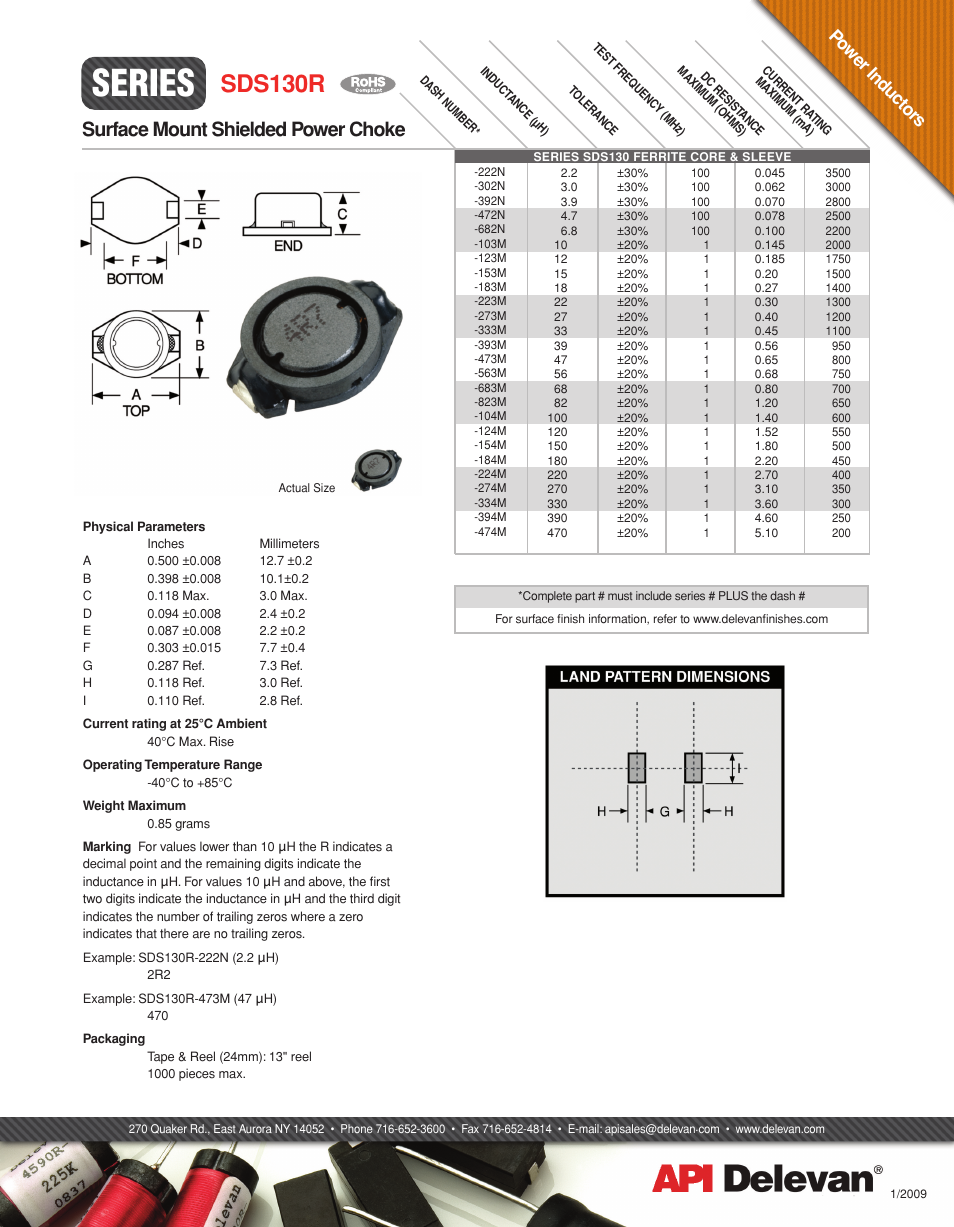 API Delevan SDS130R User Manual | 1 page
