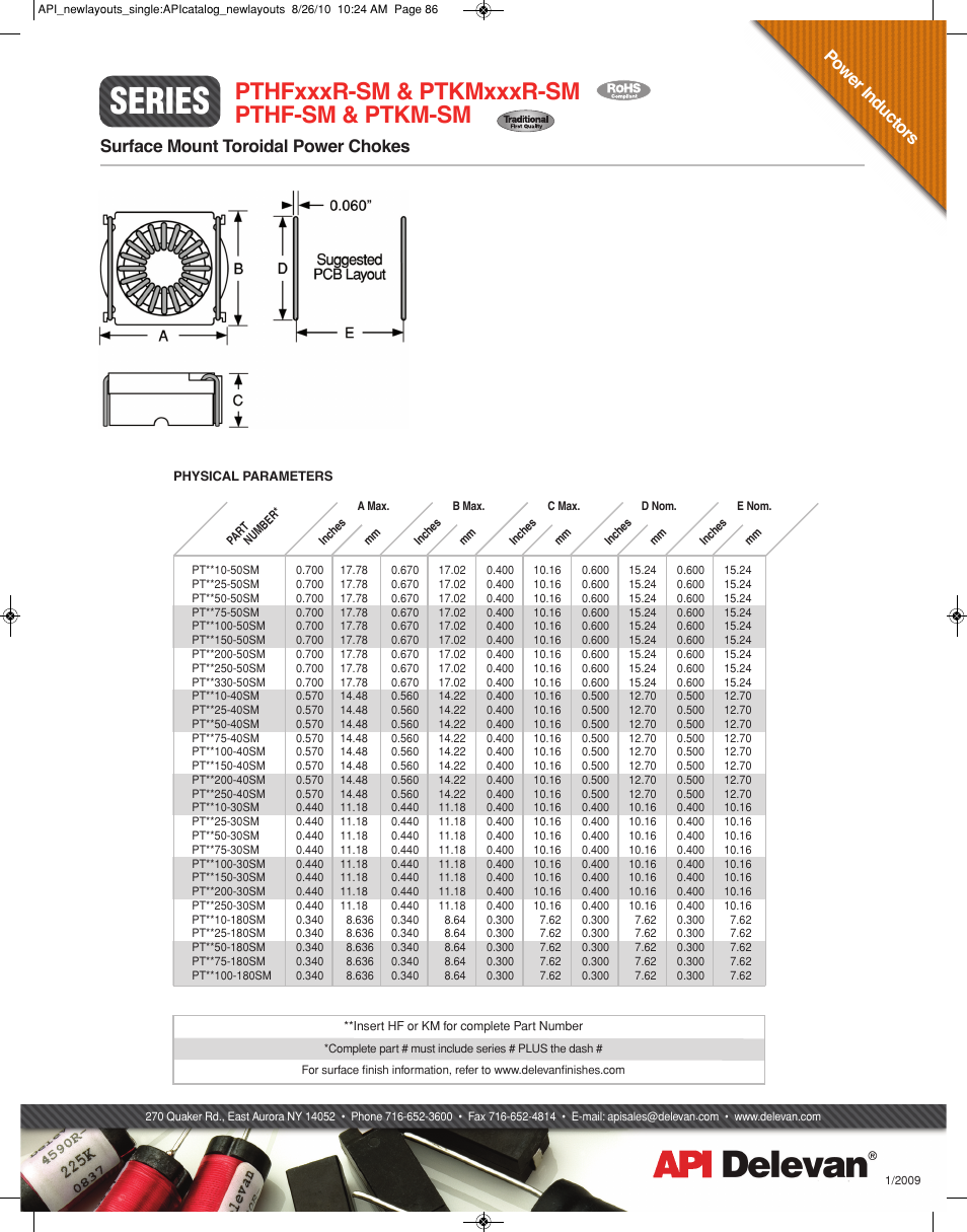 Series, Pthfxxxr-sm & ptkmxxxr-sm pthf-sm & ptkm-sm | API Delevan PTKM-SM & PTKMxxxR-SM User Manual | Page 2 / 2