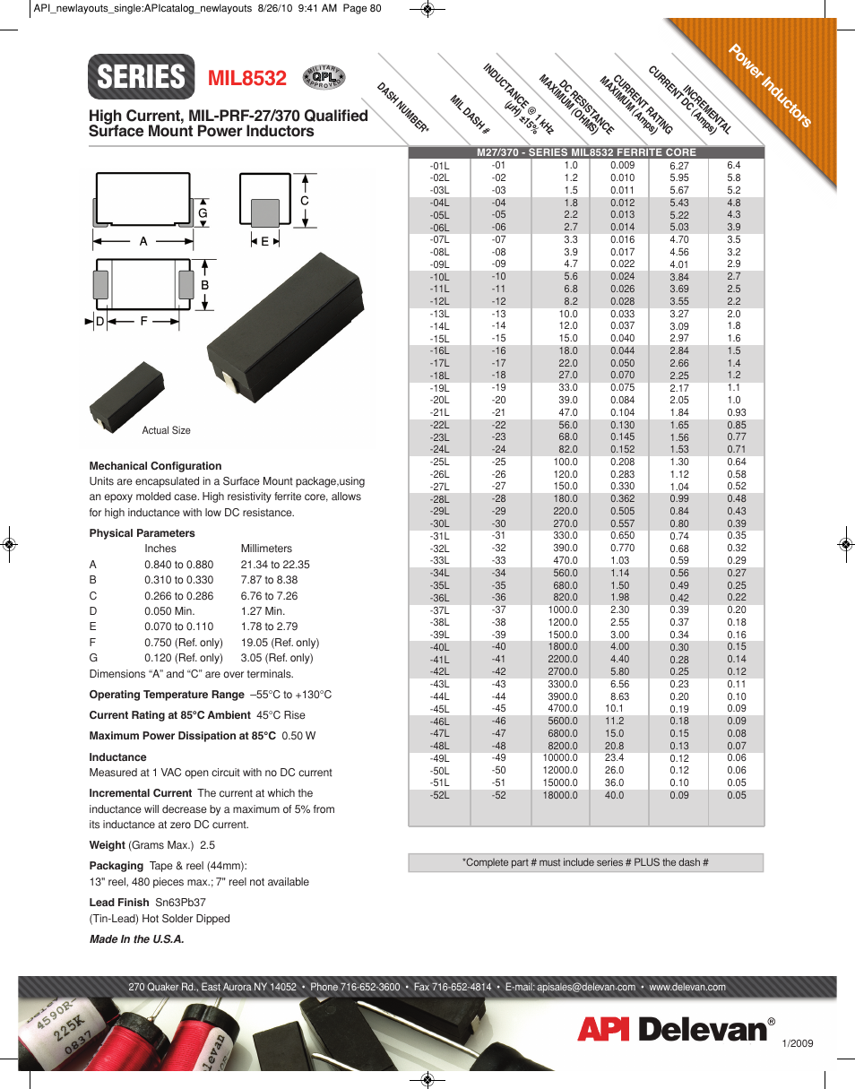 API Delevan MIL8532 User Manual | 1 page