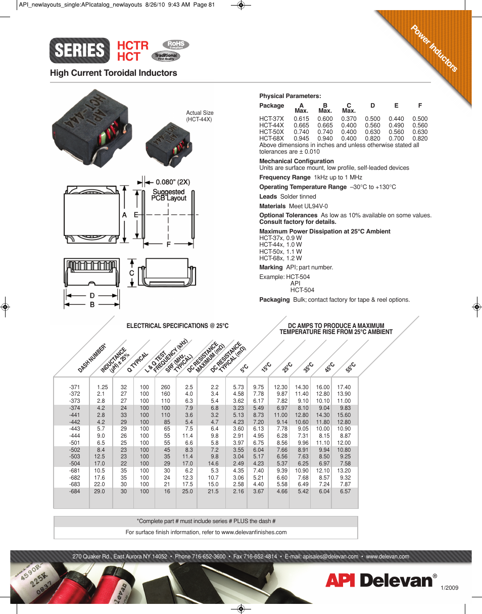 API Delevan HCT & HCTR User Manual | 2 pages