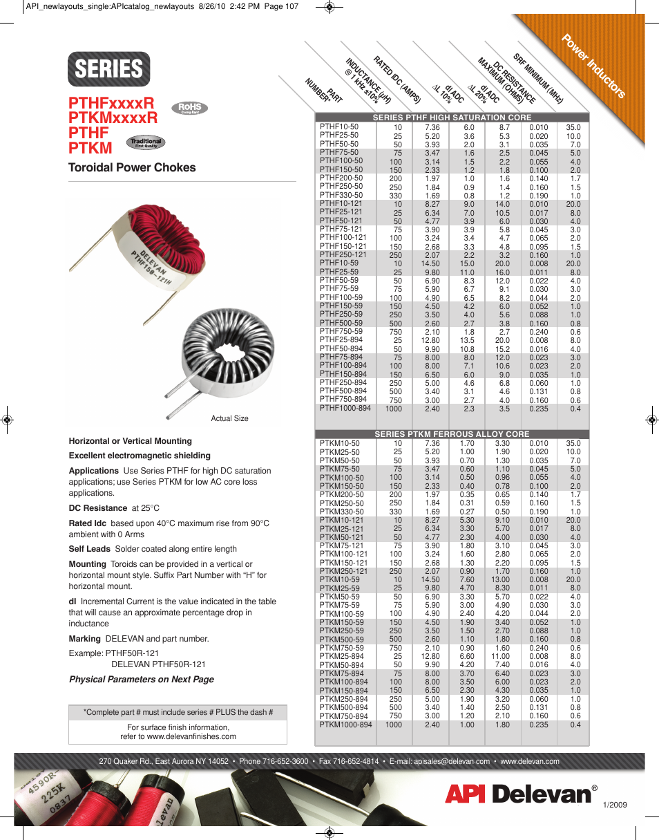 API Delevan PTKM & PTKMxxxxR User Manual | 2 pages