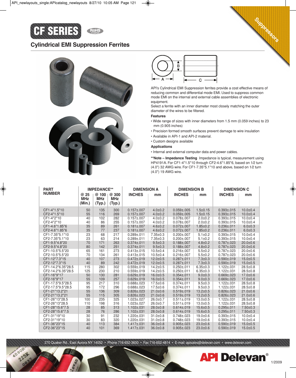 API Delevan CF Series User Manual | 2 pages