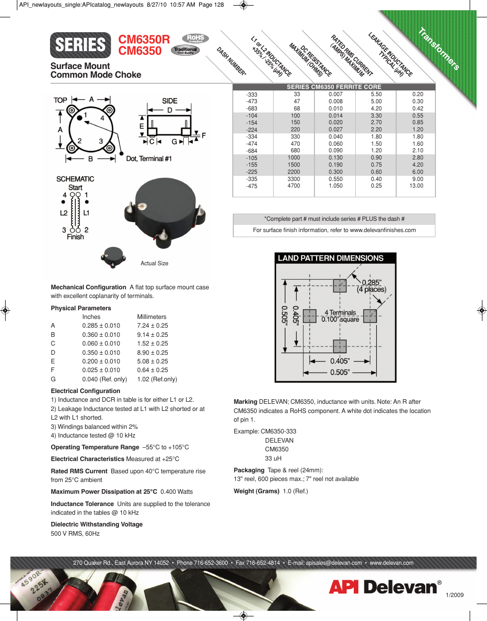 API Delevan CM6350 & CM6350R User Manual | 1 page