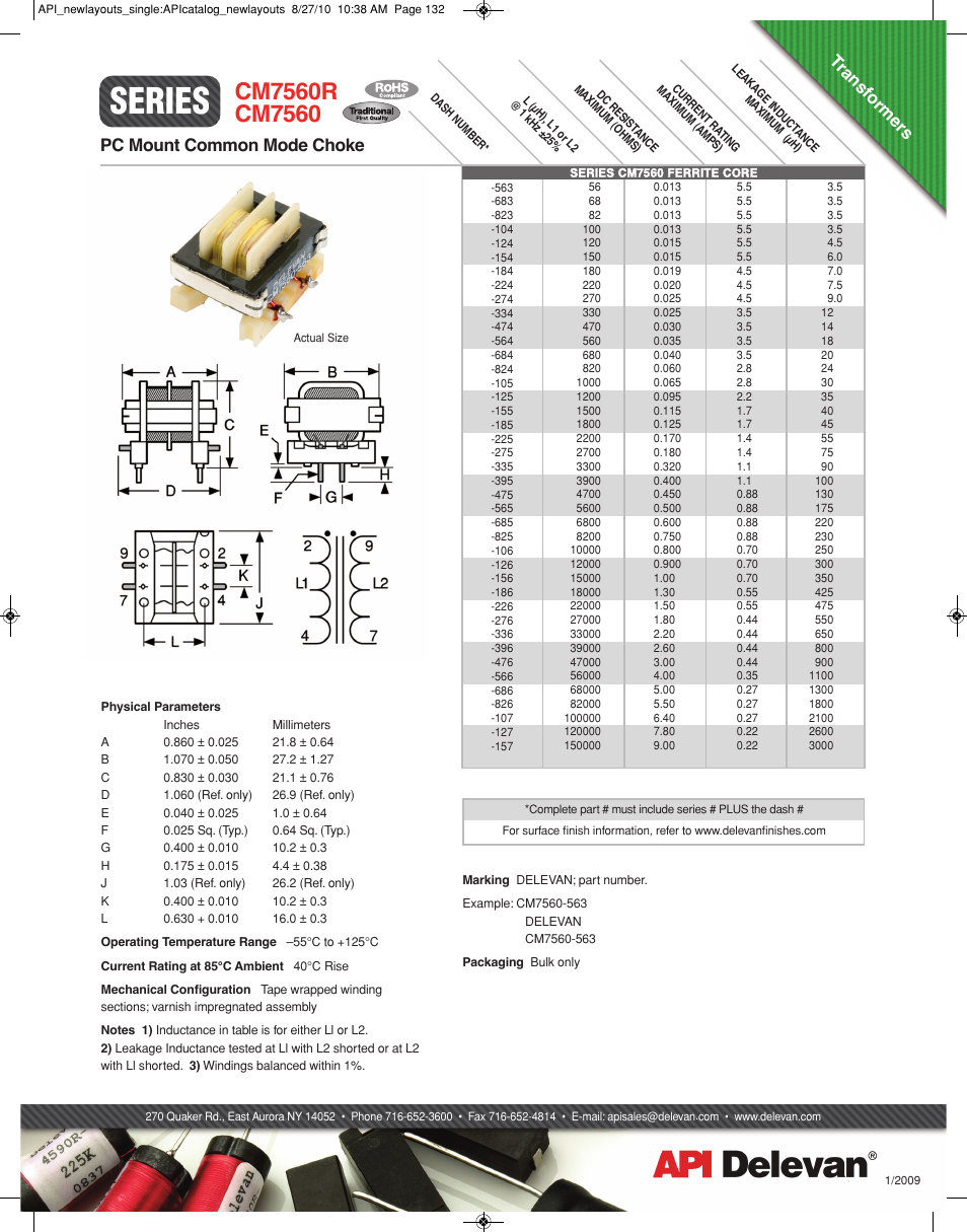 API Delevan CM7560 & CM7560R User Manual | 1 page