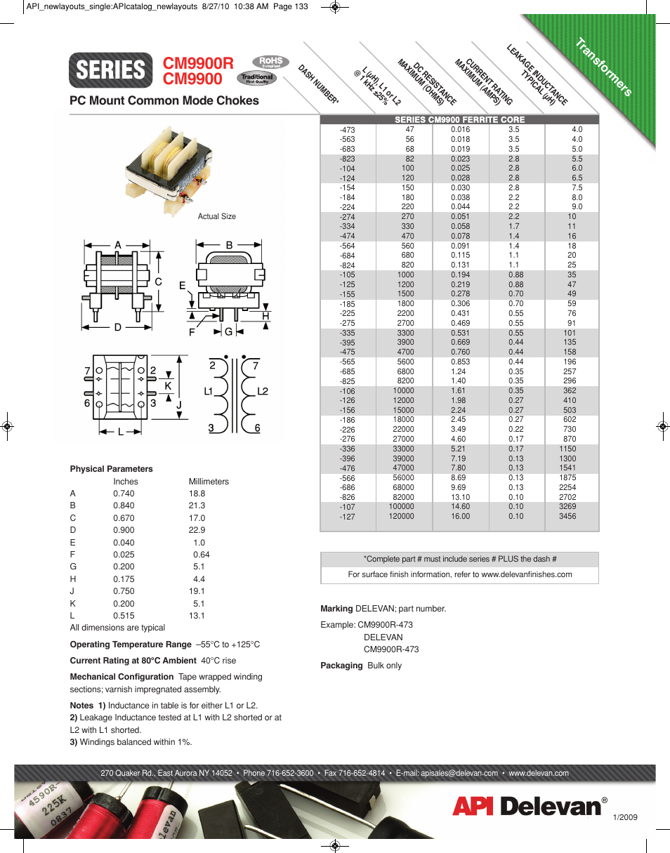 API Delevan CM9900 & CM9900R User Manual | 1 page