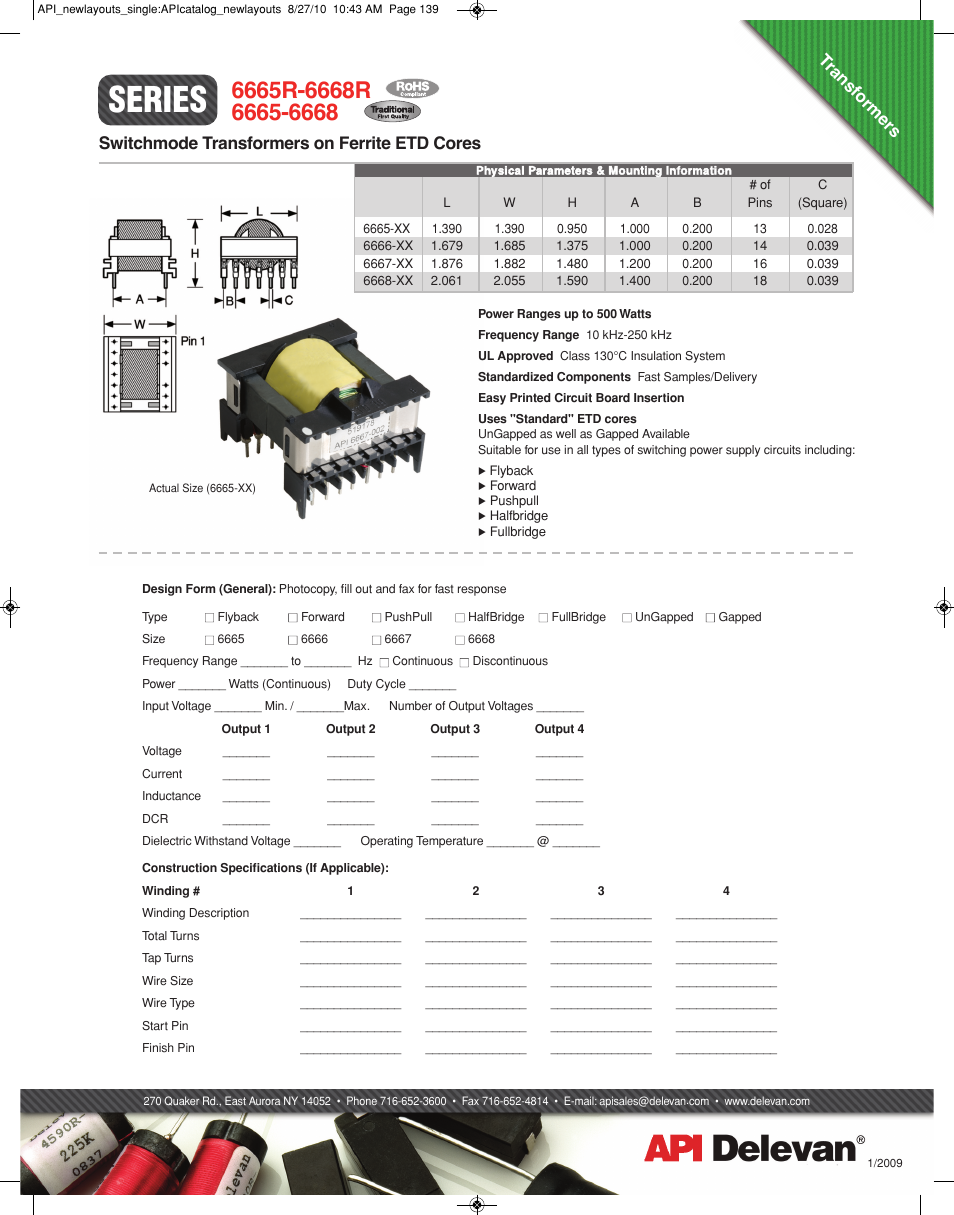 API Delevan 6668 & 6668R User Manual | 1 page