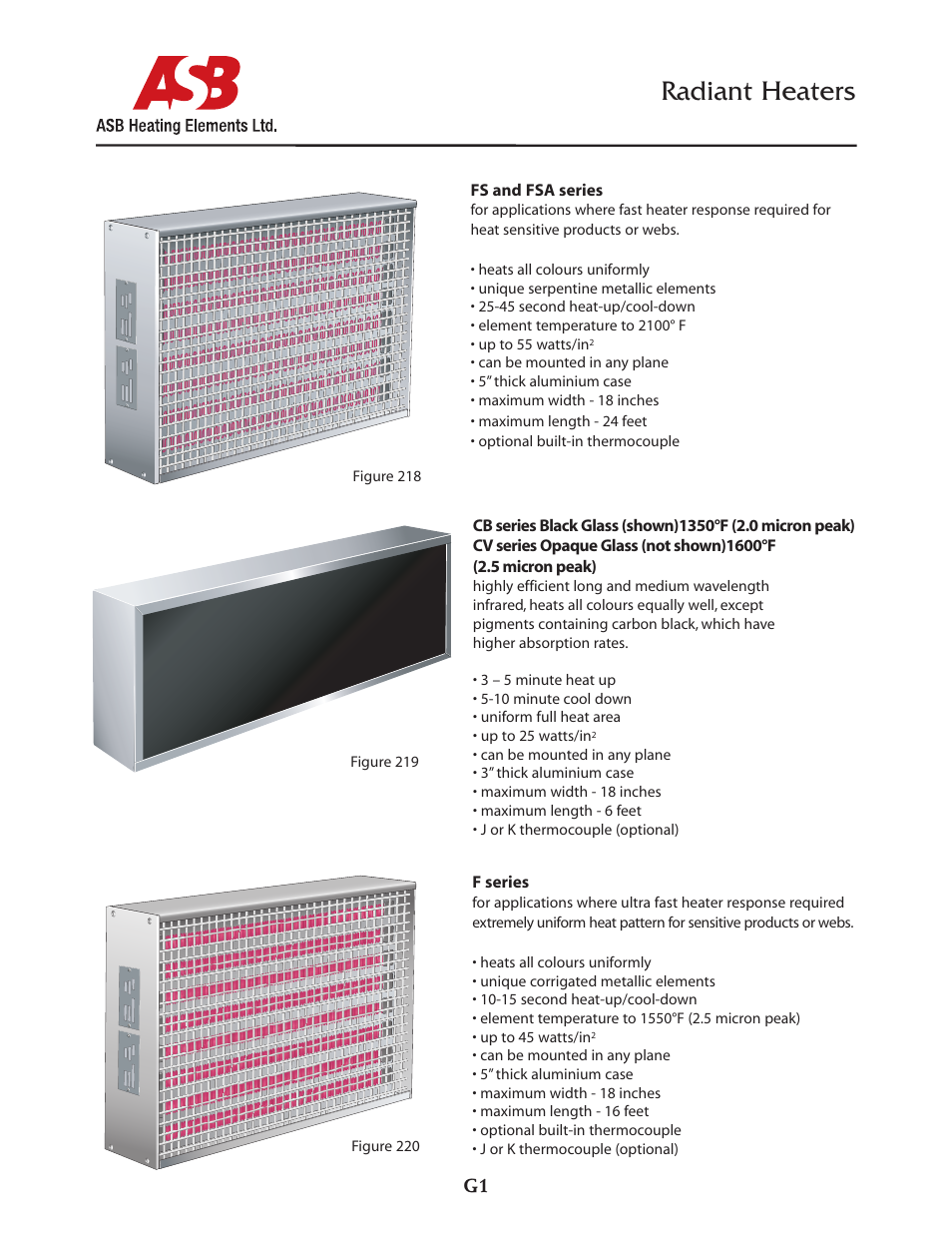 ASB Heating Elements Ltd. Radiant Heaters User Manual | 4 pages