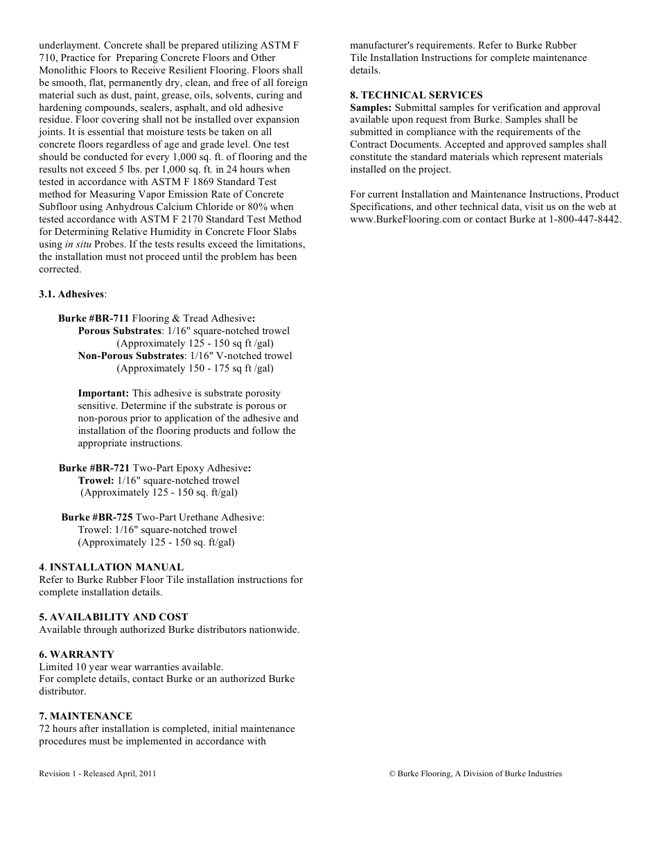 Burke Flooring Endura SRT User Manual | Page 2 / 2