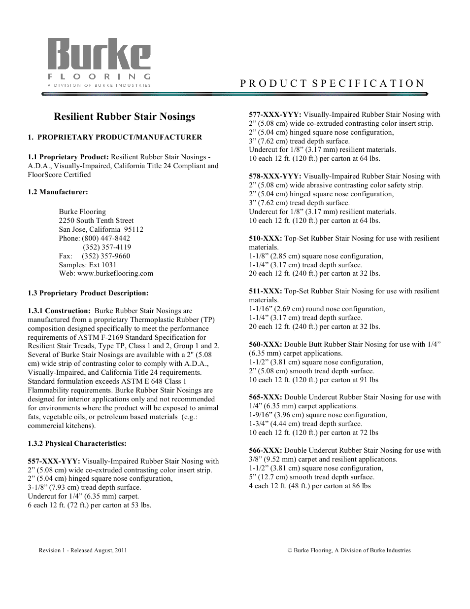 Burke Flooring Mercer Stair Nosing User Manual | 3 pages