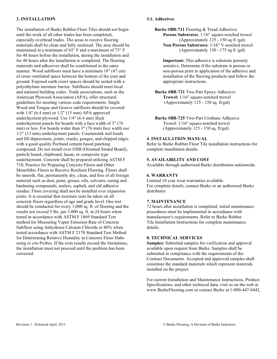Burke Flooring Resilient Oil and Grease (OGR) User Manual | Page 2 / 2