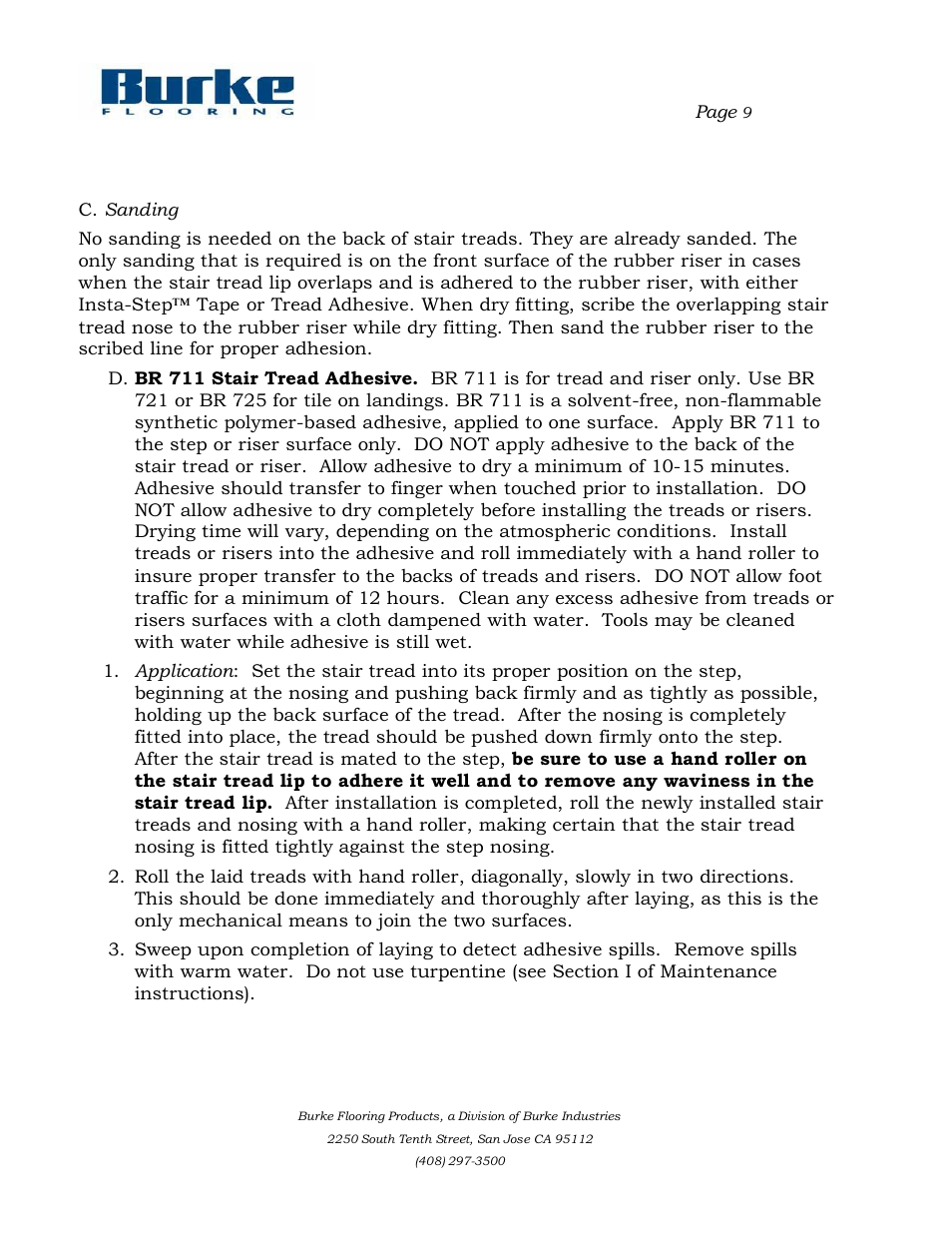 Burke Flooring Rubber Tile and Stair Tread Installation User Manual | Page 9 / 10